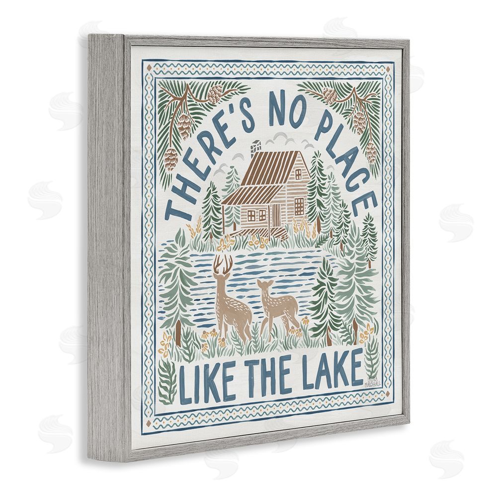 Laura Marshall No Place Like Lake Gray Framed Glicee Wall Art Print