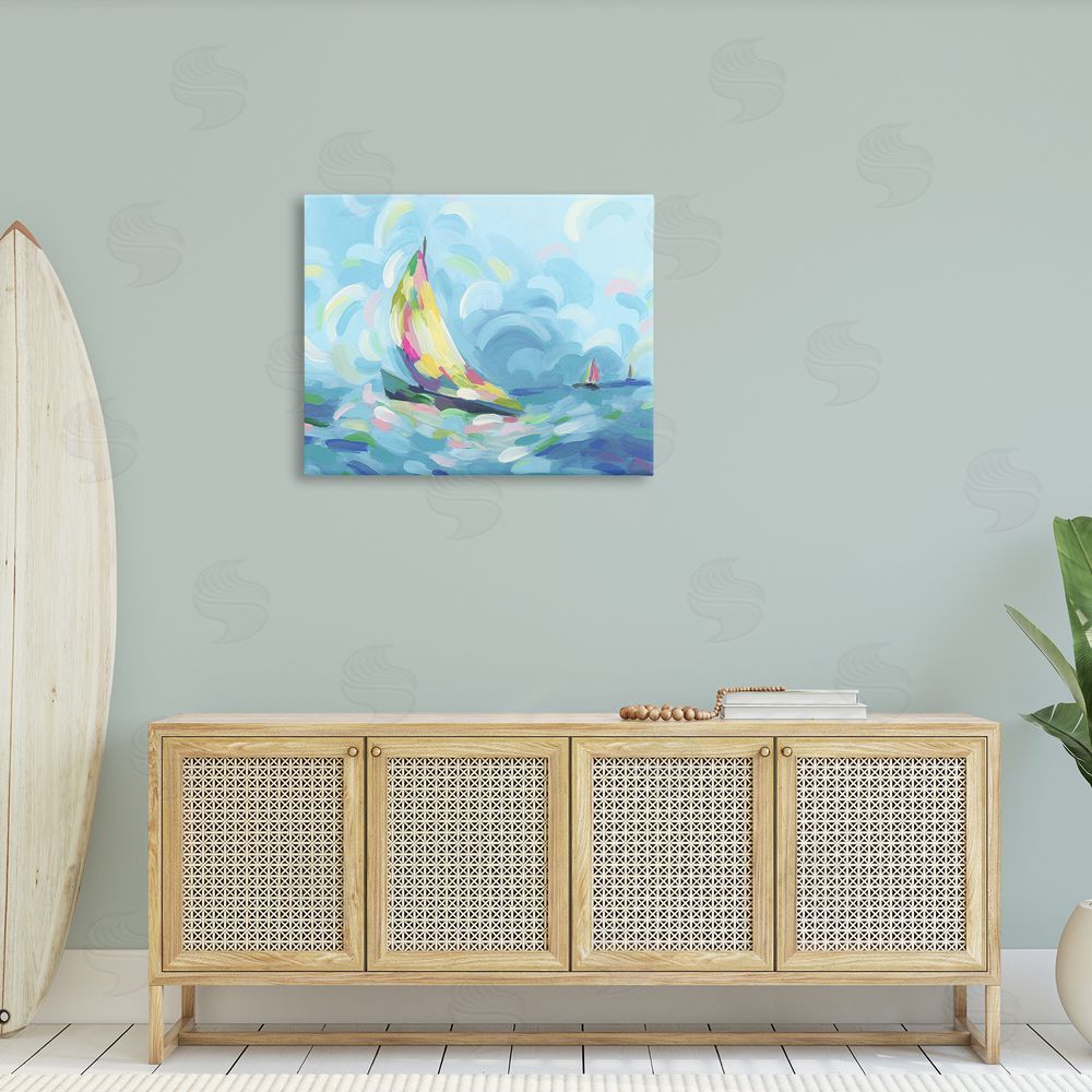 June Erica Vess Abstract Sailboat Scenery