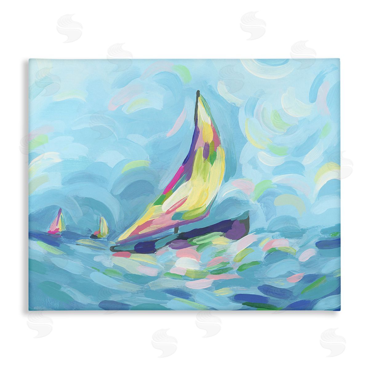 June Erica Vess Abstract Sailboat View