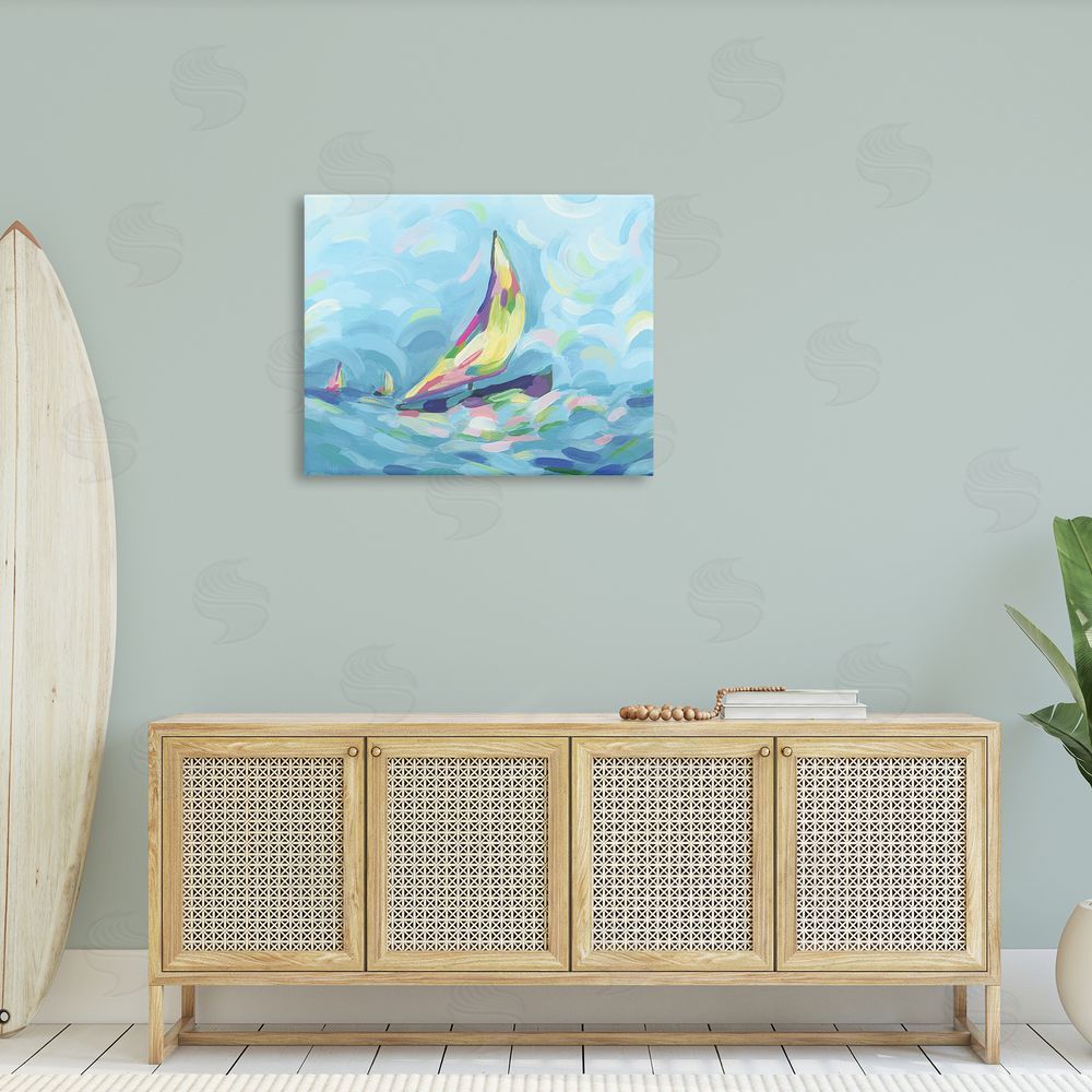 June Erica Vess Abstract Sailboat View