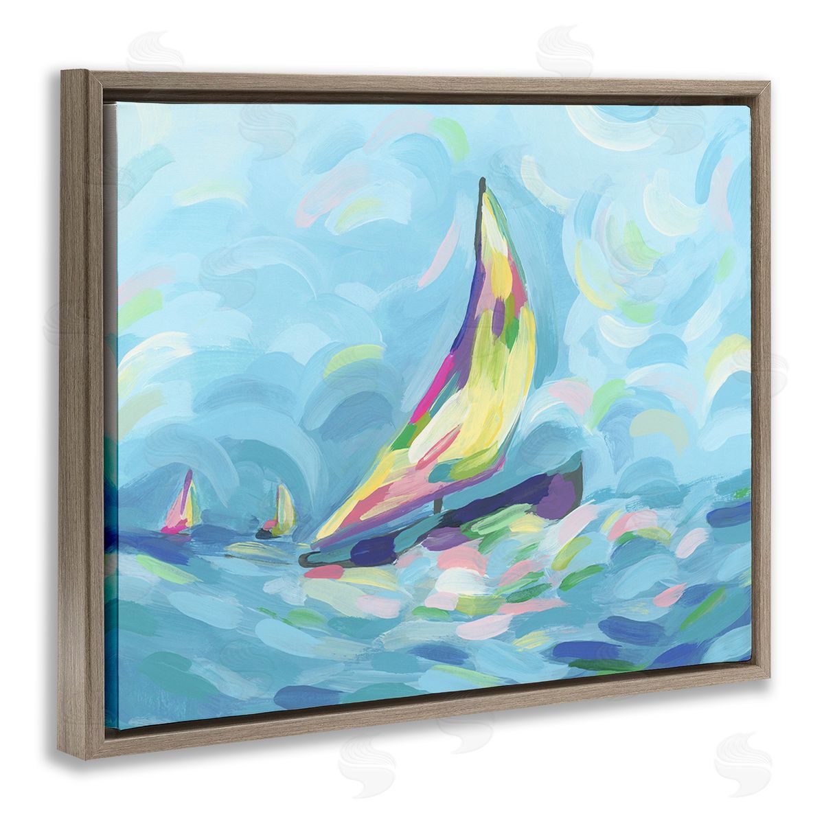June Erica Vess Abstract Sailboat View