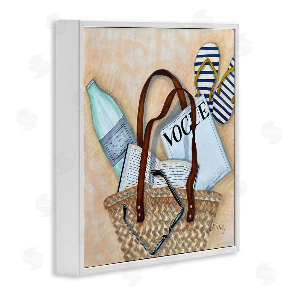 Ale Saiz Studio Summer Beach Bag White Framed Glicee Wall Art Print