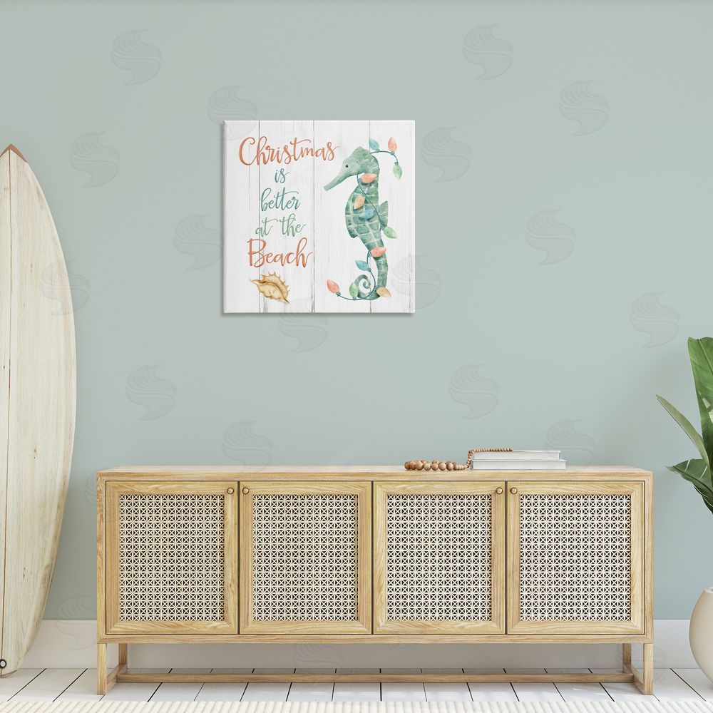 Deane Beesley Christmas Better At Beach Canvas Wall Art in Room