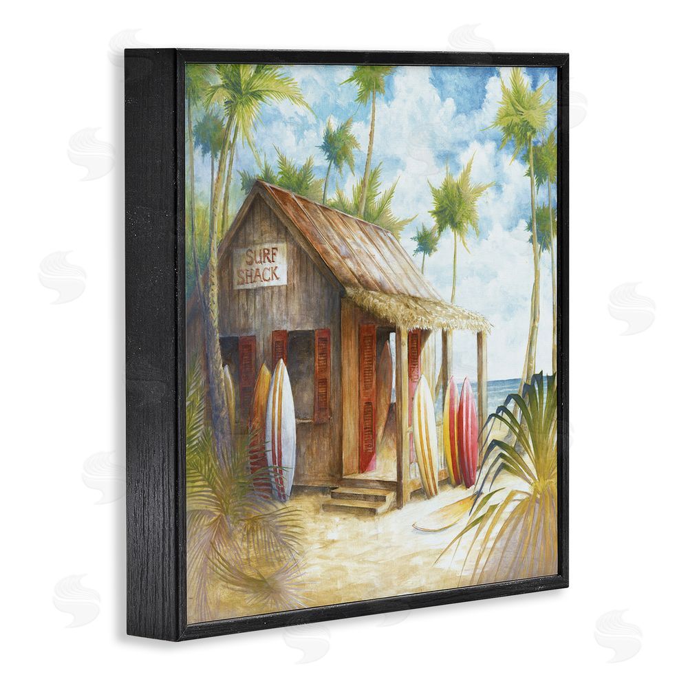 Cloverfield & Co. Summer Surf Shack Black Framed Glicee Wall Art Print