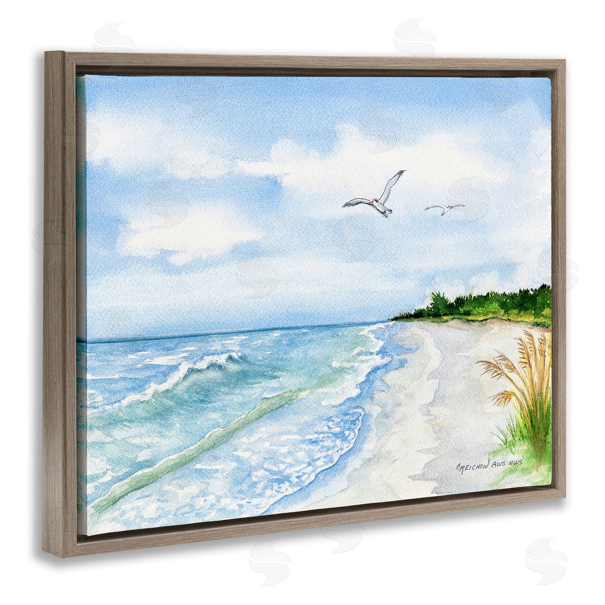 Christine Reichow Traditional Seagull over Beach