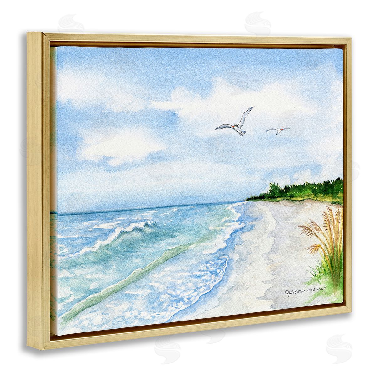 Christine Reichow Traditional Seagull over Beach