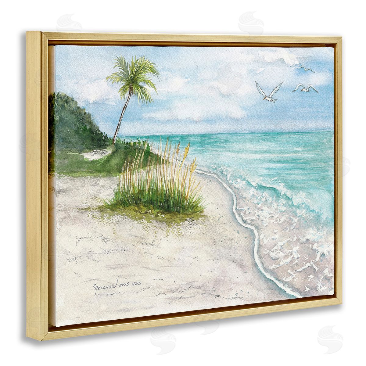 Christine Reichow Seagulls over Tropical Beach