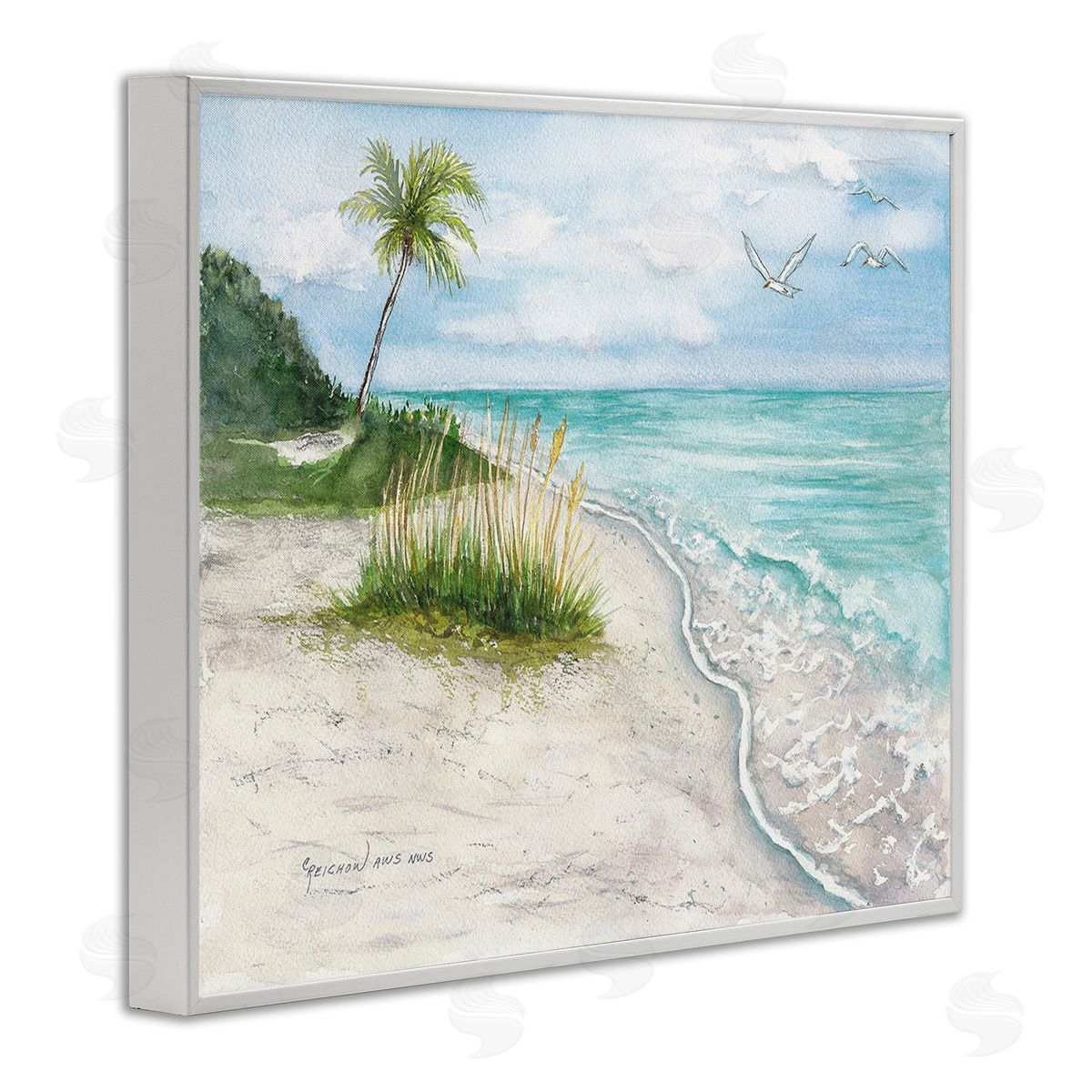 Christine Reichow Seagulls over Tropical Beach