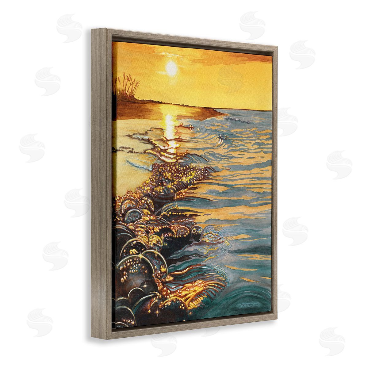 Christine Reichow Sunset over Beach Ripples