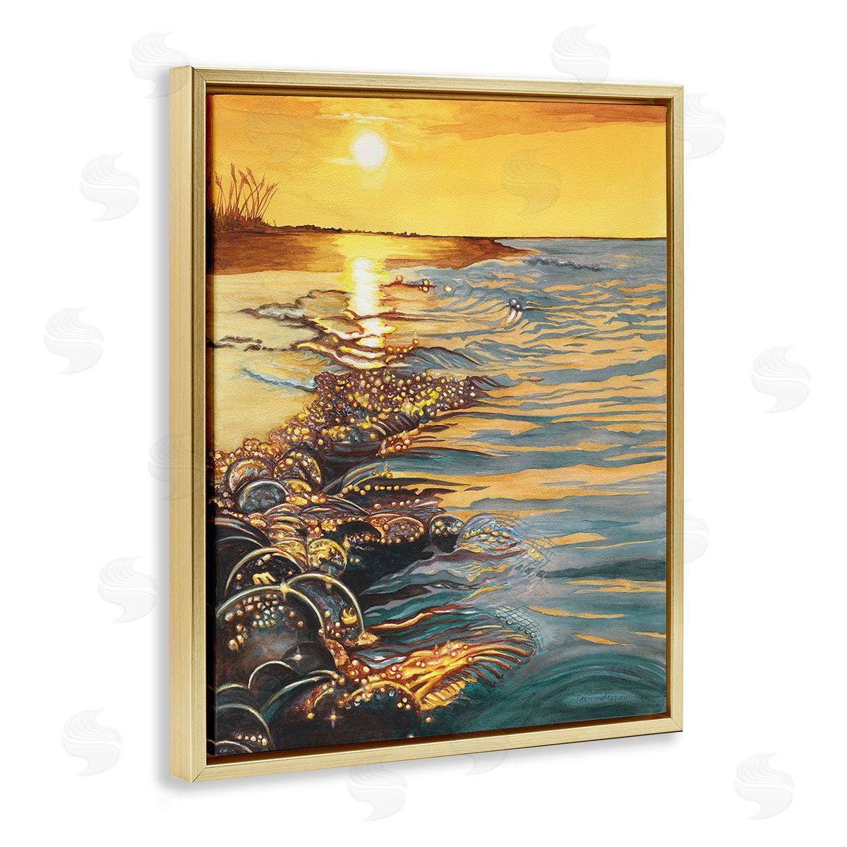 Christine Reichow Sunset over Beach Ripples