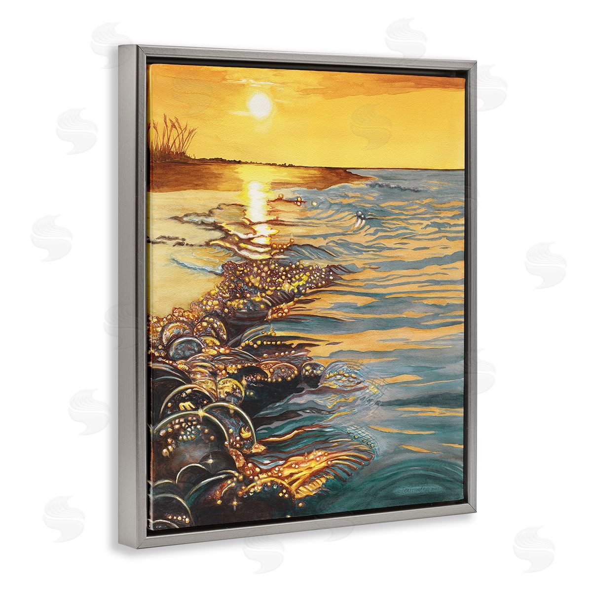 Christine Reichow Sunset over Beach Ripples