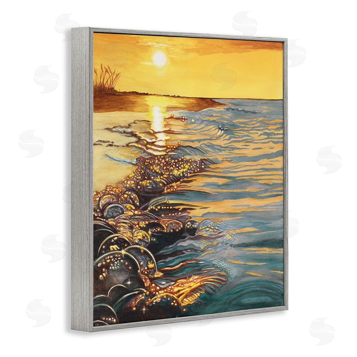 Christine Reichow Sunset over Beach Ripples