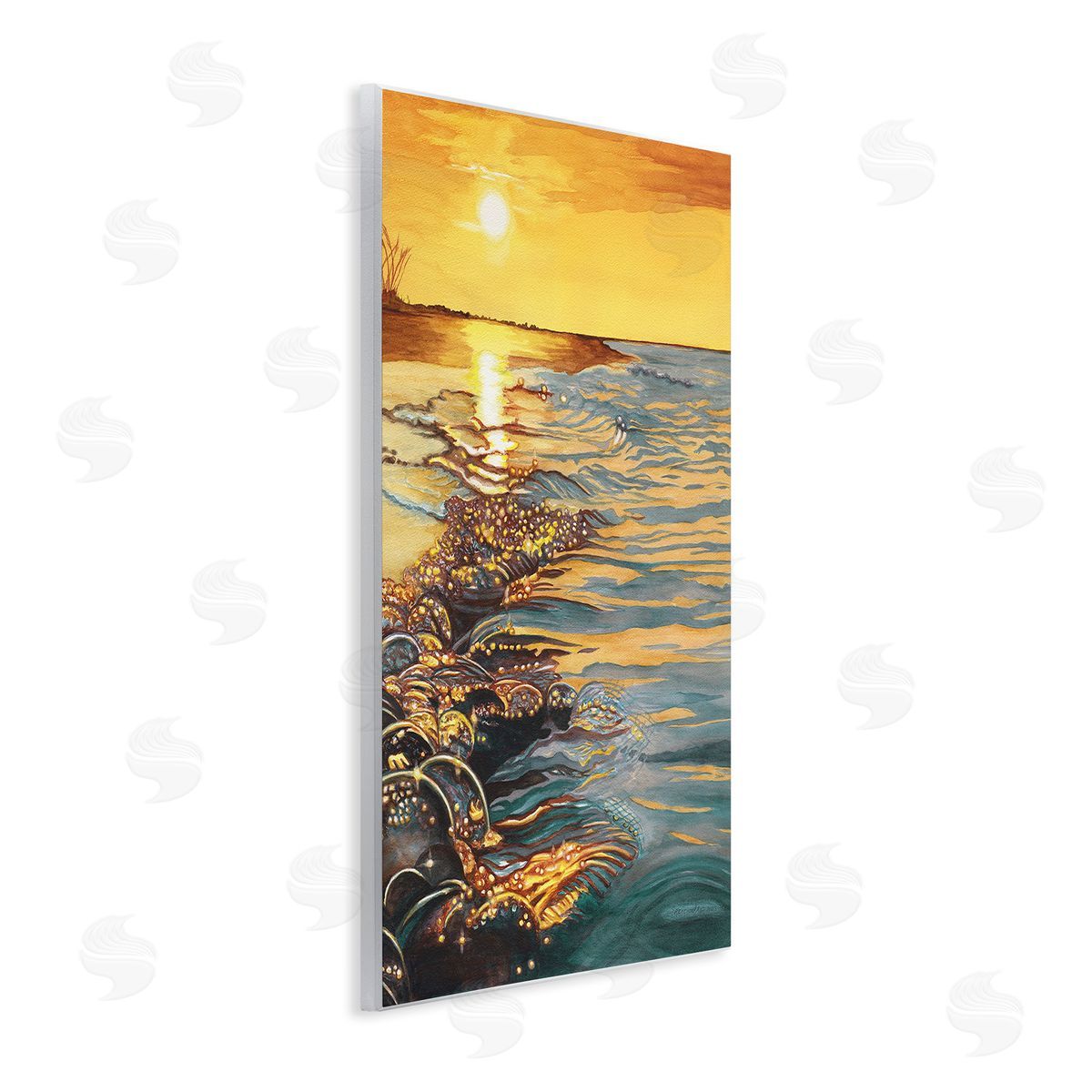 Christine Reichow Sunset over Beach Ripples