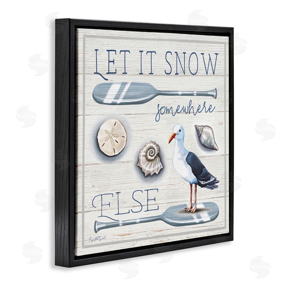 Elizabeth Tyndall Snow Somewhere Else Black Floating Frame Canvas Wall Art Print