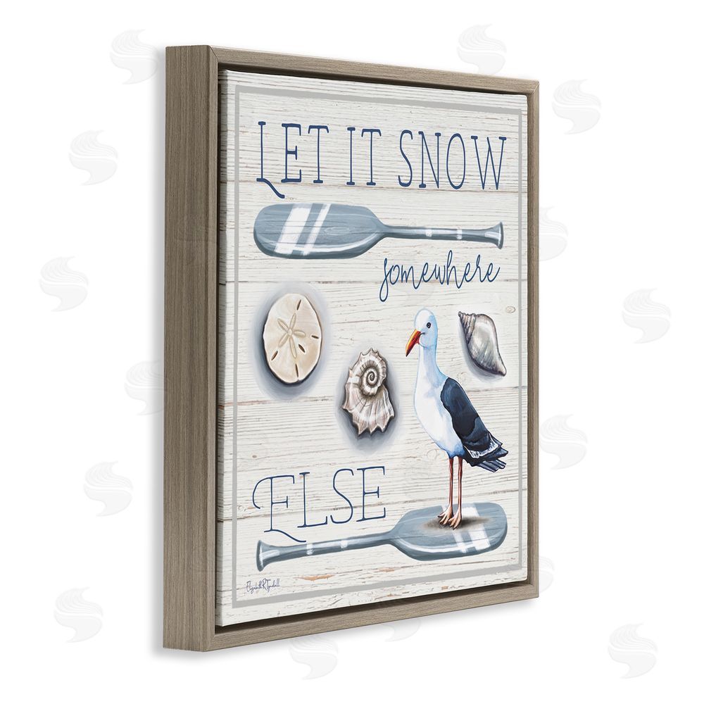 Elizabeth Tyndall Snow Somewhere Else Brown Floating Frame Canvas Wall Art Print