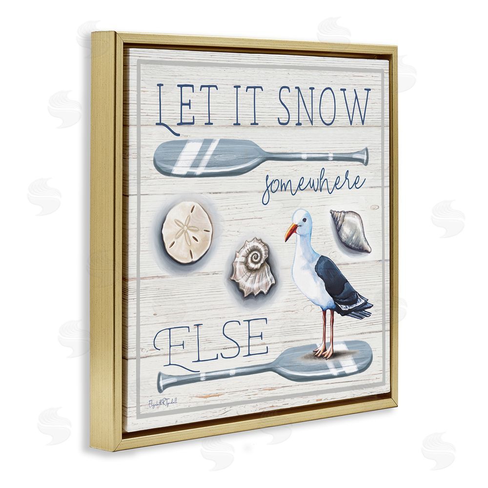 Elizabeth Tyndall Snow Somewhere Else Gold Floating Frame Canvas Wall Art Print