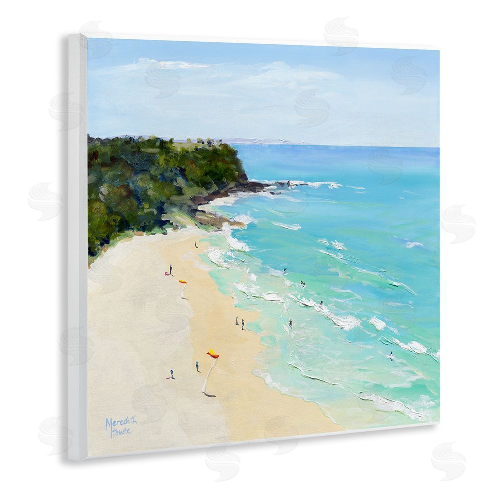 Meredith Howse Aerial Beachgoers Painting Wooden Wall Plaque Art Print