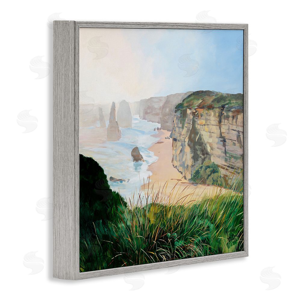 Meredith Howse Nautical Beach Cove Gray Framed Glicee Wall Art Print