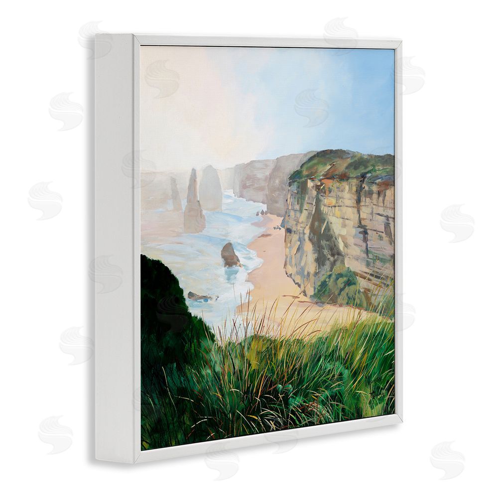 Meredith Howse Nautical Beach Cove White Framed Glicee Wall Art Print