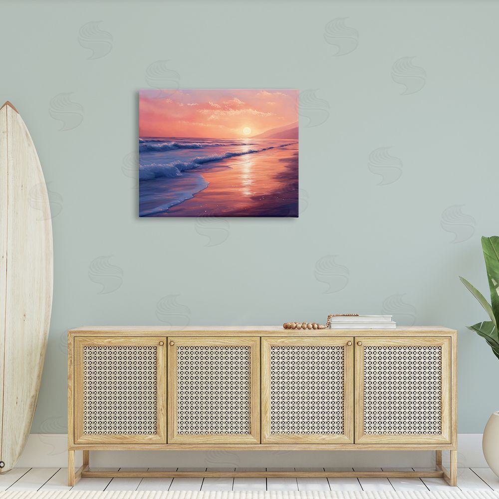 Imagine It Images Sunset over Beach Waves