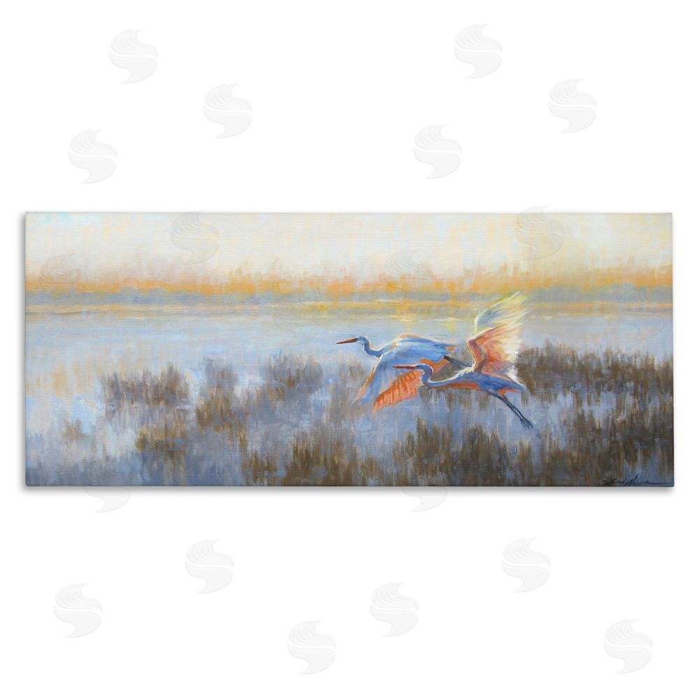 Sandy Nelson Crane Birds over Lake