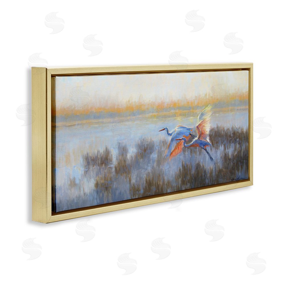 Sandy Nelson Crane Birds over Lake