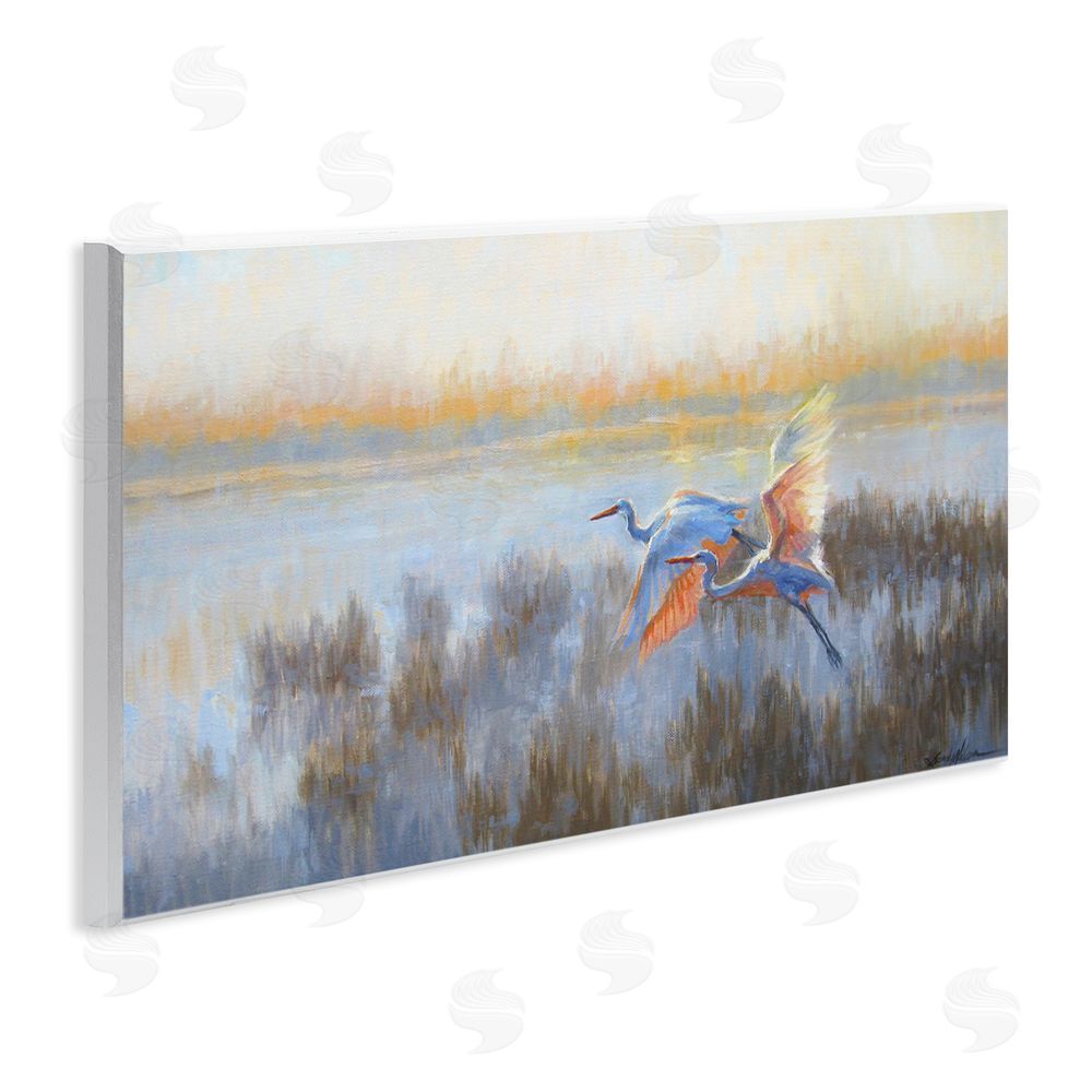 Sandy Nelson Crane Birds over Lake