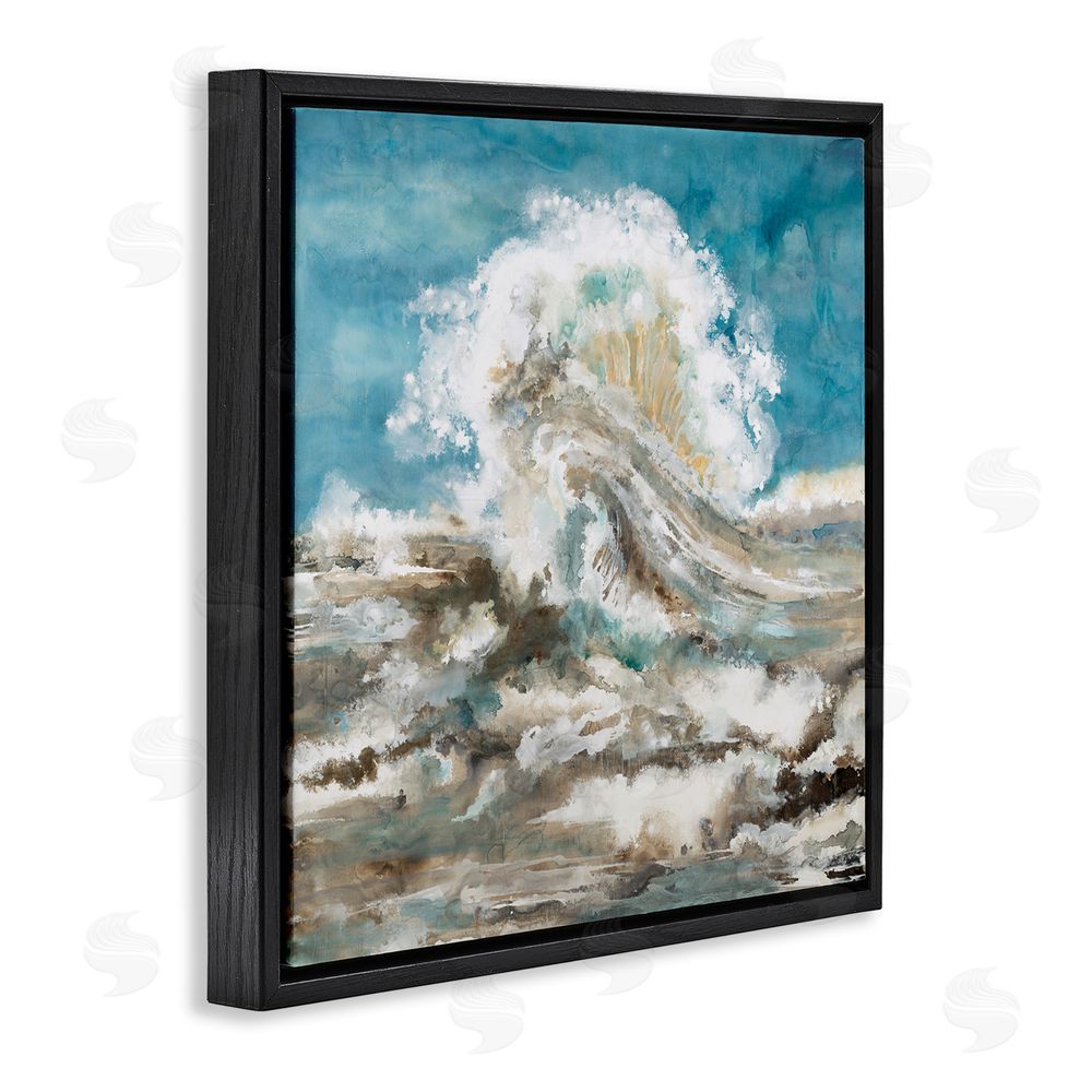Liz Jardine Abstract Ocean Splash Black Floating Frame Canvas Wall Art Print