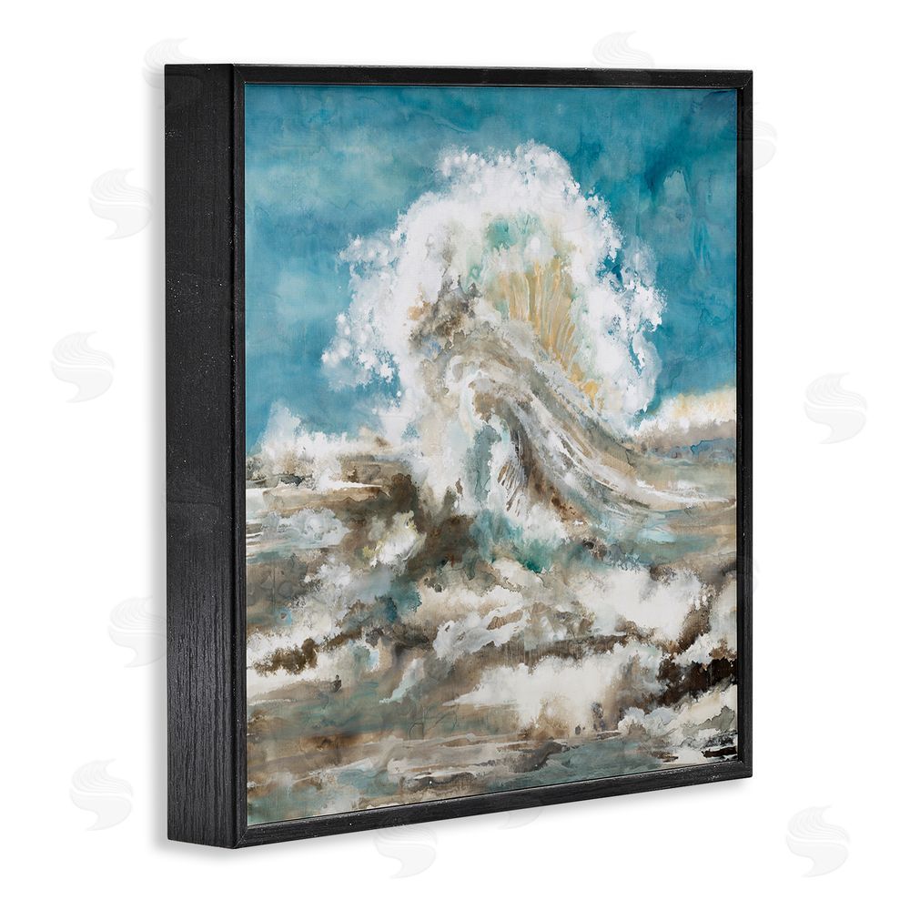 Liz Jardine Abstract Ocean Splash Black Framed Glicee Wall Art Print