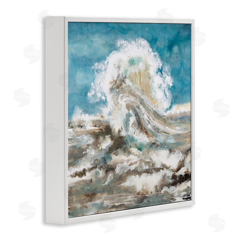 Liz Jardine Abstract Ocean Splash White Framed Glicee Wall Art Print