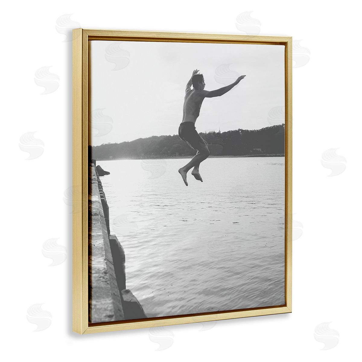 Stupell Studio Jumping in Lake Photography