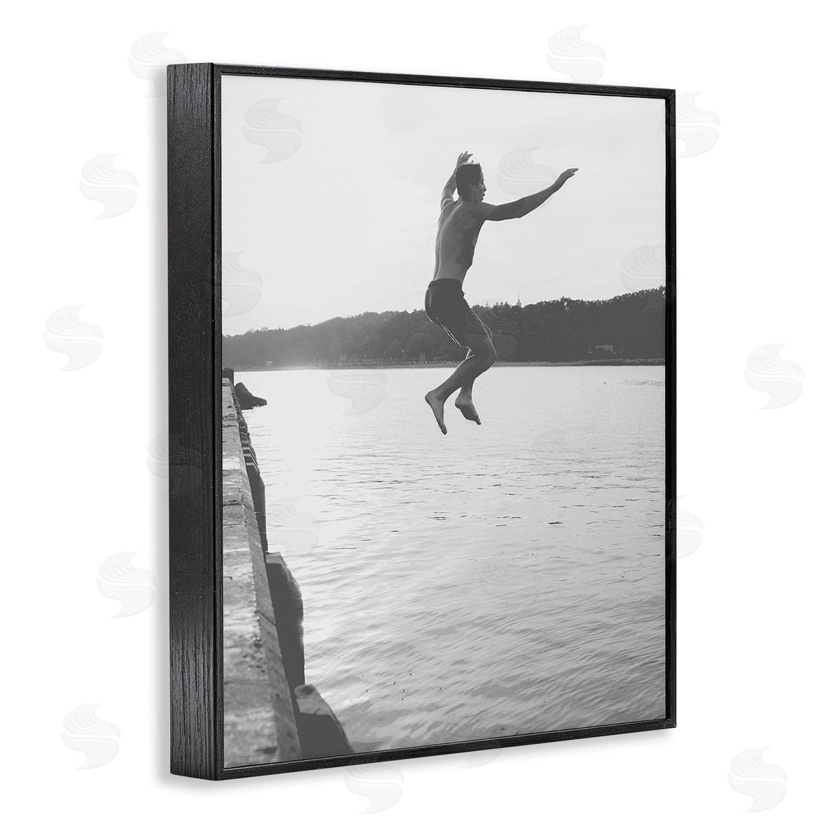 Stupell Studio Jumping in Lake Photography