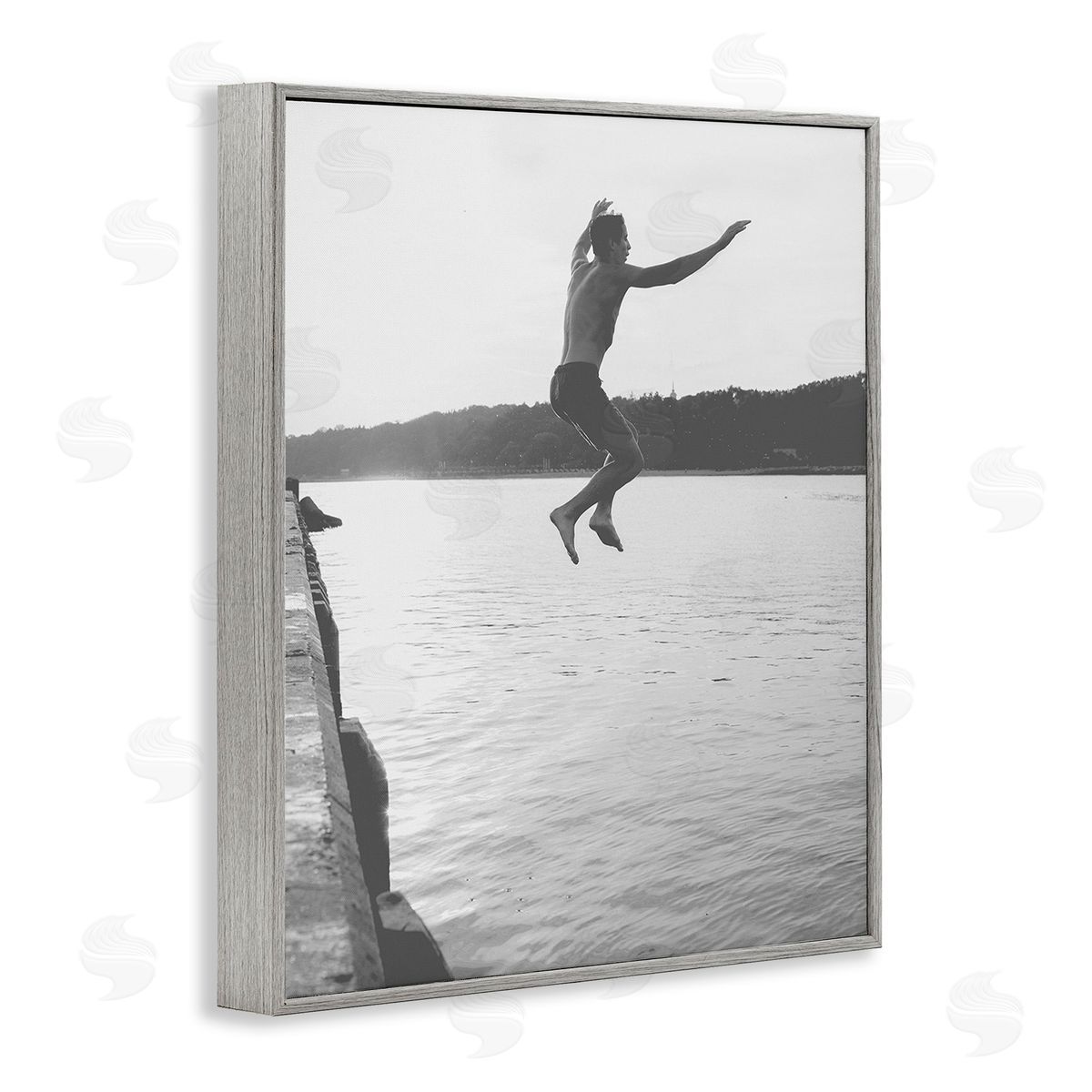 Stupell Studio Jumping in Lake Photography