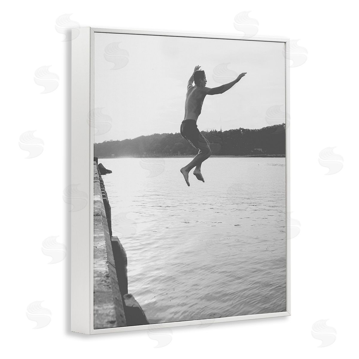 Stupell Studio Jumping in Lake Photography