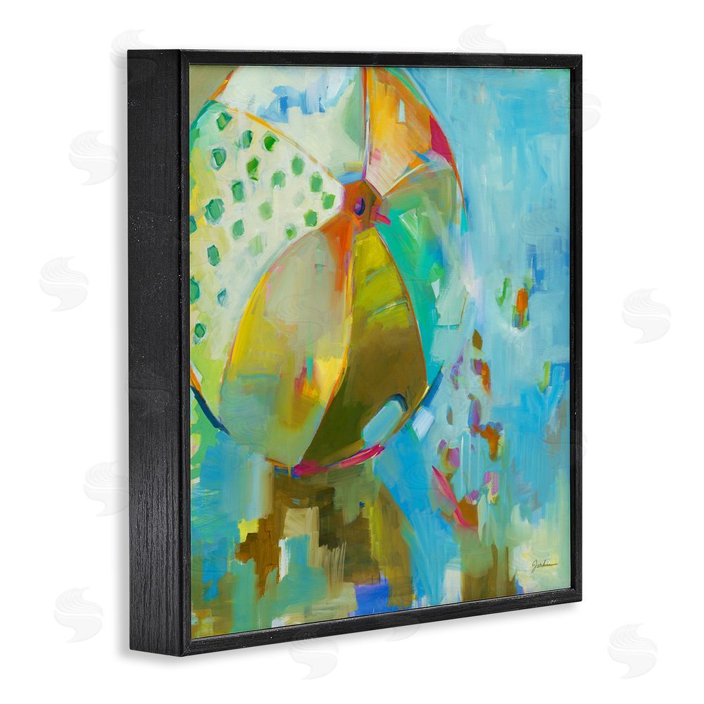 Liz Jardine Abstract Beach Ball Black Framed Glicee Wall Art Print