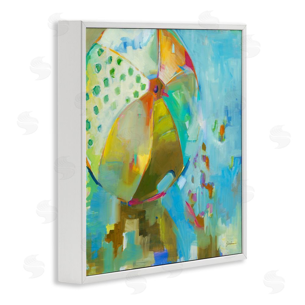 Liz Jardine Abstract Beach Ball White Framed Glicee Wall Art Print