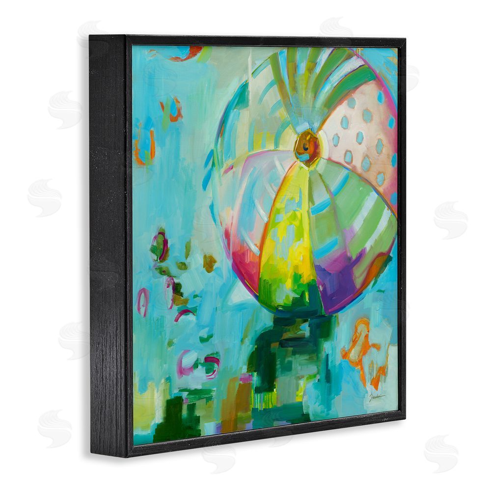 Liz Jardine Modern Beach Ball Pattern Black Framed Glicee Wall Art Print