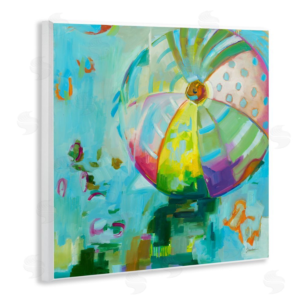 Liz Jardine Modern Beach Ball Pattern Wooden Wall Plaque Art Print