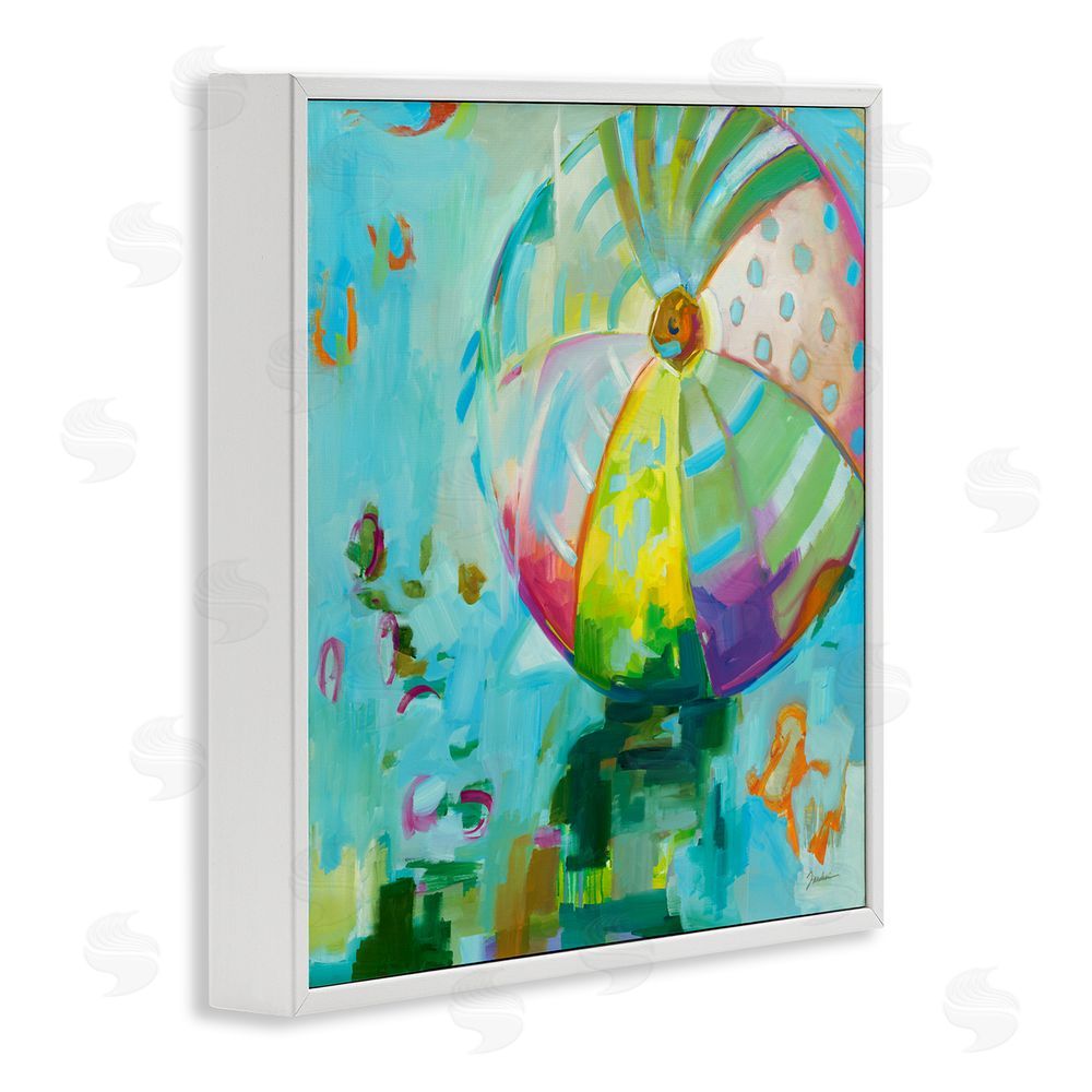 Liz Jardine Modern Beach Ball Pattern White Framed Glicee Wall Art Print