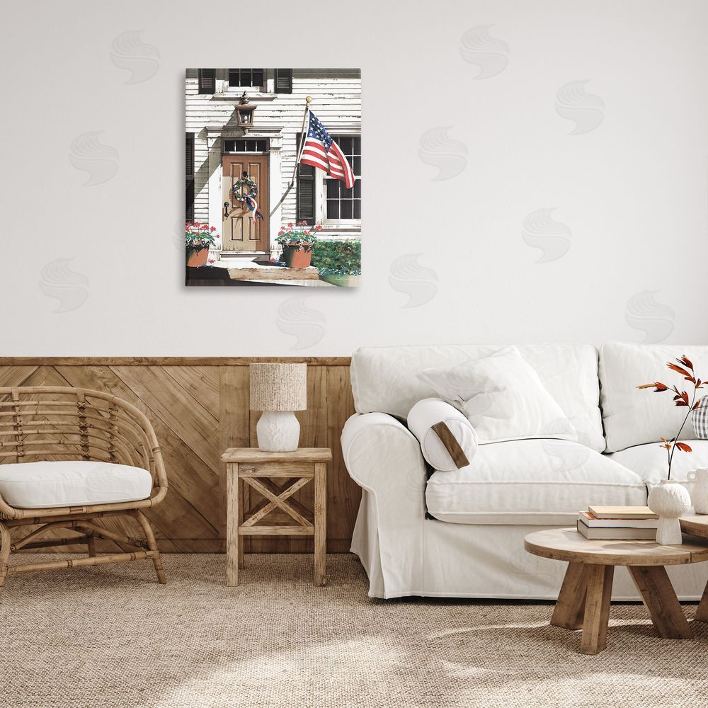 John Rossini Country House with Flag