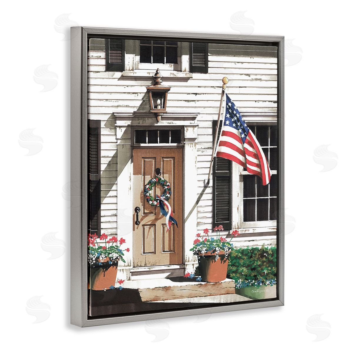 John Rossini Country House with Flag