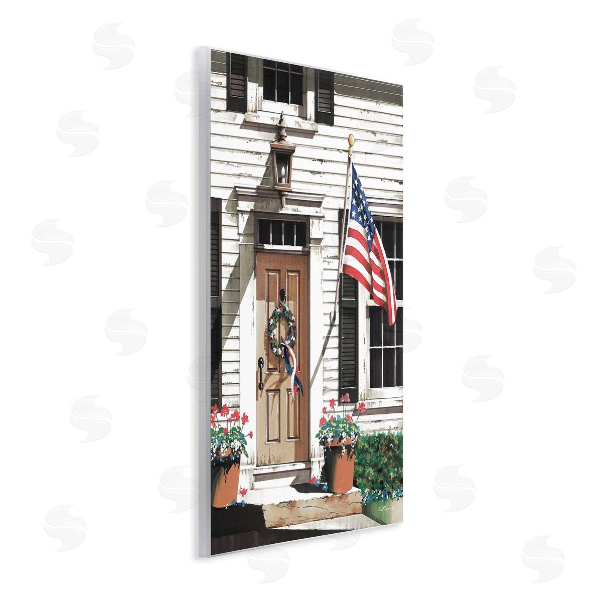 John Rossini Country House with Flag