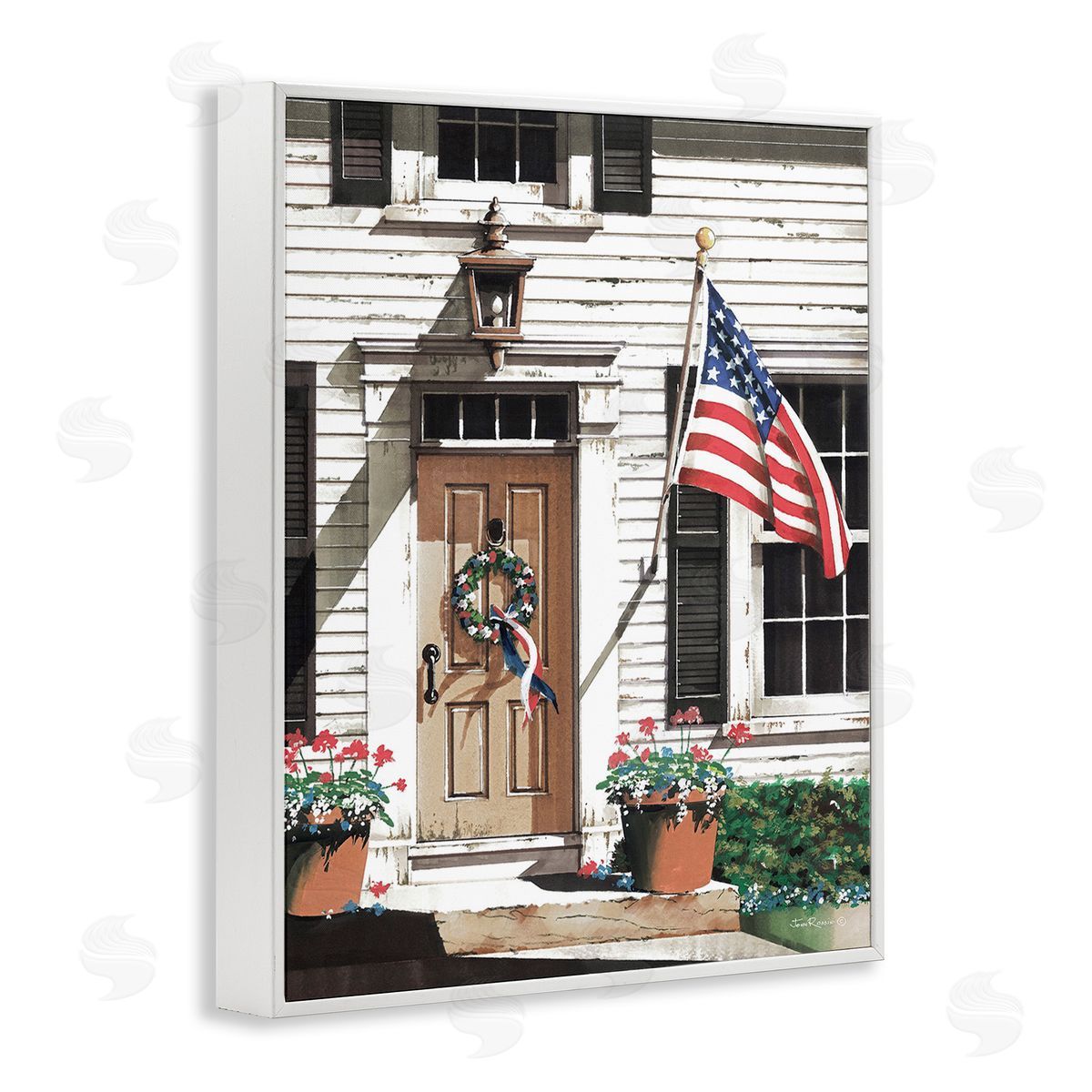 John Rossini Country House with Flag