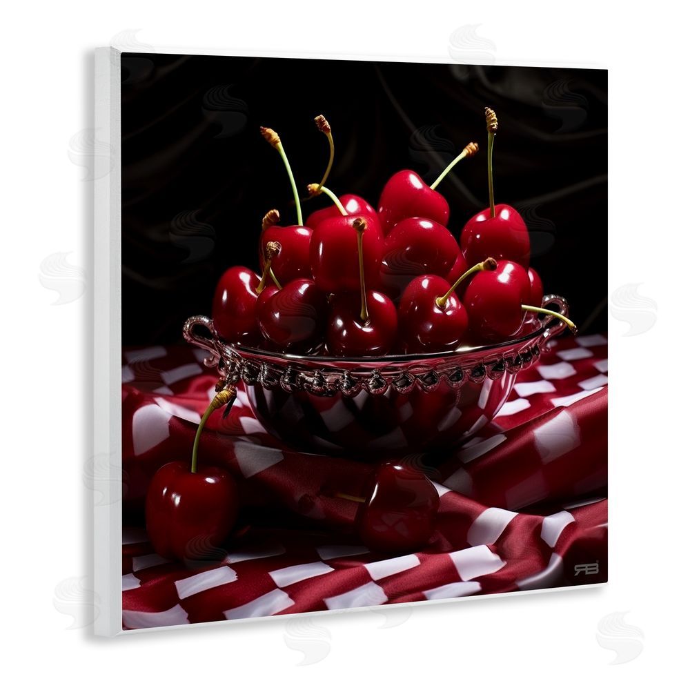 RB Plump Cherries Still Life Wooden Wall Plaque Art Print