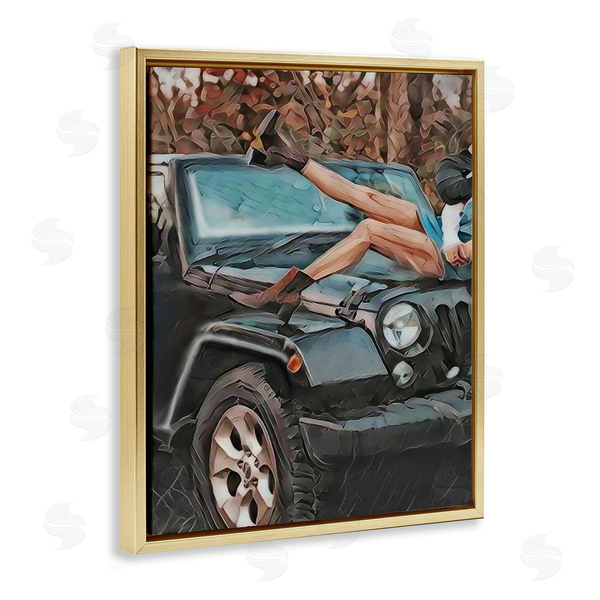 Jesse Keith Cowgirl on Car Hood