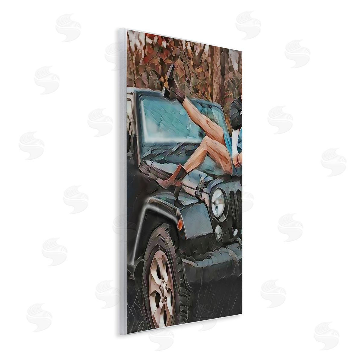 Jesse Keith Cowgirl on Car Hood