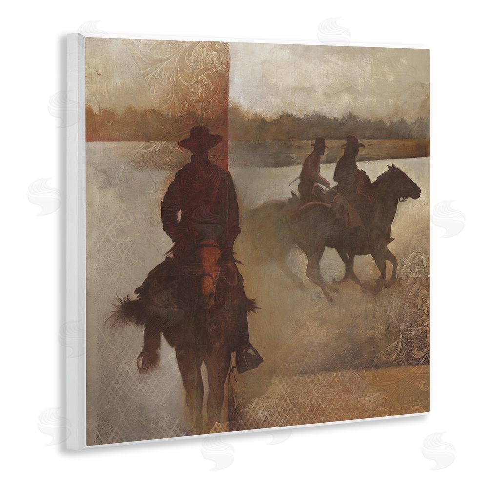 White Ladder Rustic Equestrian Collage Wooden Wall Plaque Art Print