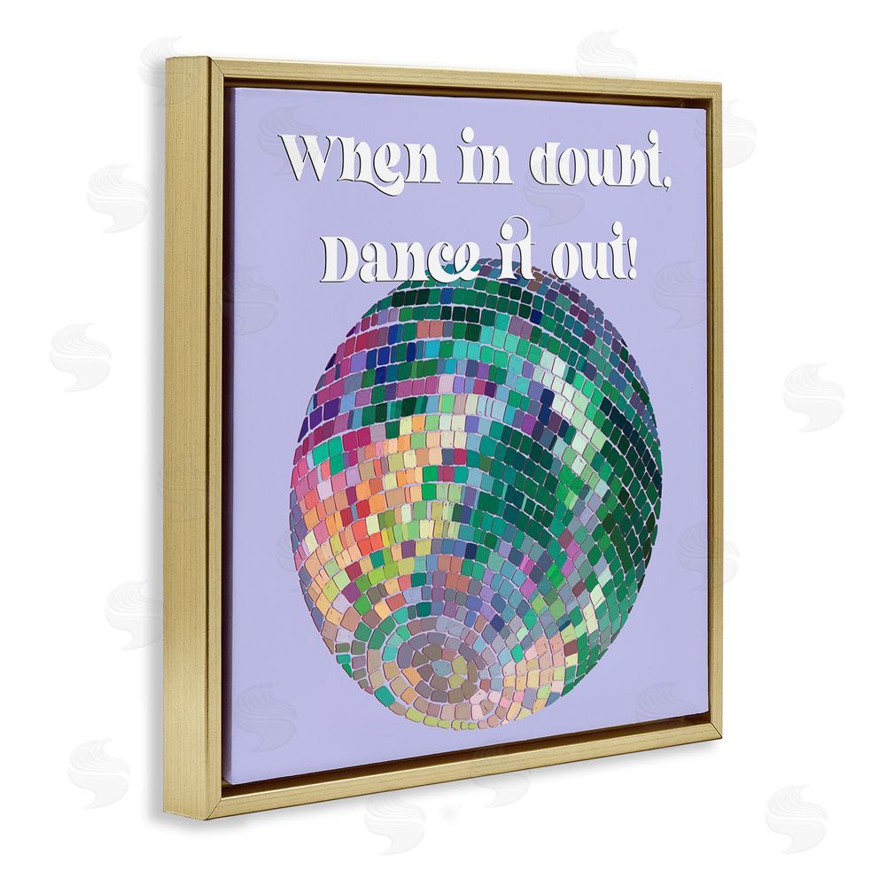 Regina Moore Dance It Out Phrase Gold Floating Frame Canvas Wall Art Print