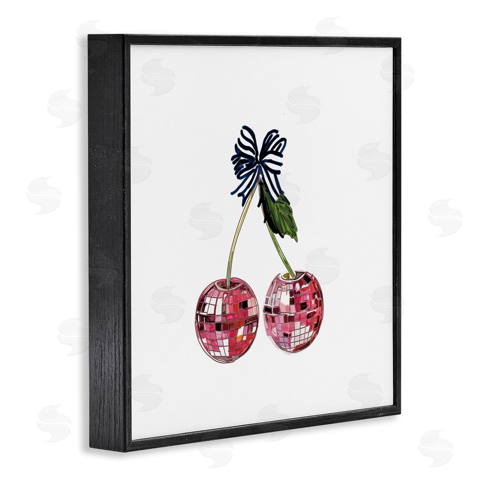 Amelia Noyes Disco Ball Cherries Black Framed Glicee Wall Art Print