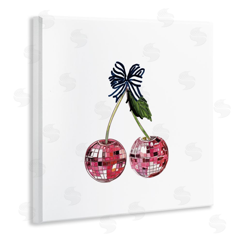 Amelia Noyes Disco Ball Cherries Wooden Wall Plaque Art Print